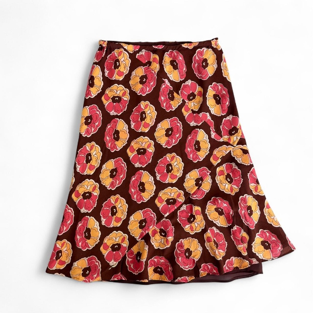 Y2K Boho Fairy 100% Silk Autumn Floral Skirt